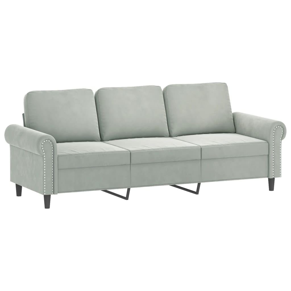 Light Gray Velvet 2 Piece Sofa Set F41312