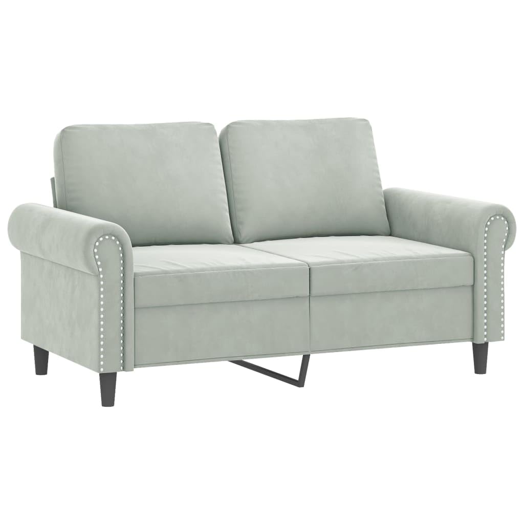 Light Gray Velvet 2 Piece Sofa Set F41312