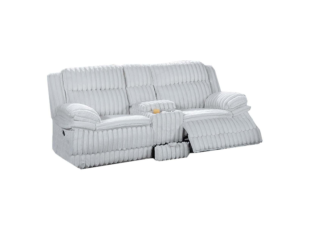 Light Gray Corduroy Manual Motion Loveseat P5617