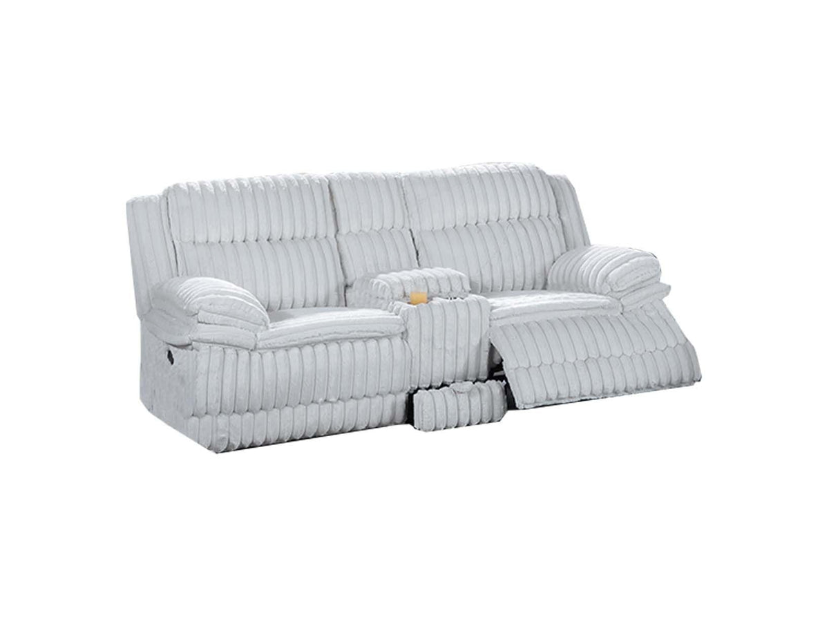 Light Gray Corduroy Manual Motion Loveseat P5617
