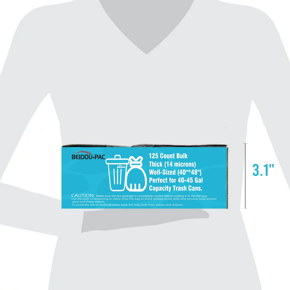 40-45 Gallon Clear Heavy Duty Plastic Trash Bags, 125 Count N592