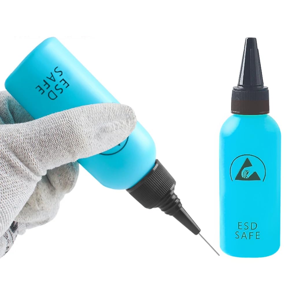 60ML Plastic Squeeze Bottle Needle Tip Antistatic Solvent Bottle Blue E5174