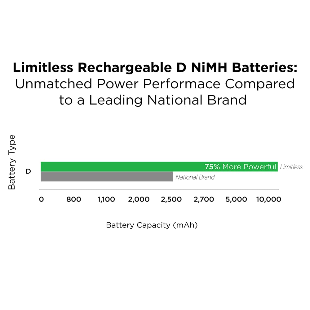 Rechargeable D Batteries 4-Pack W1724