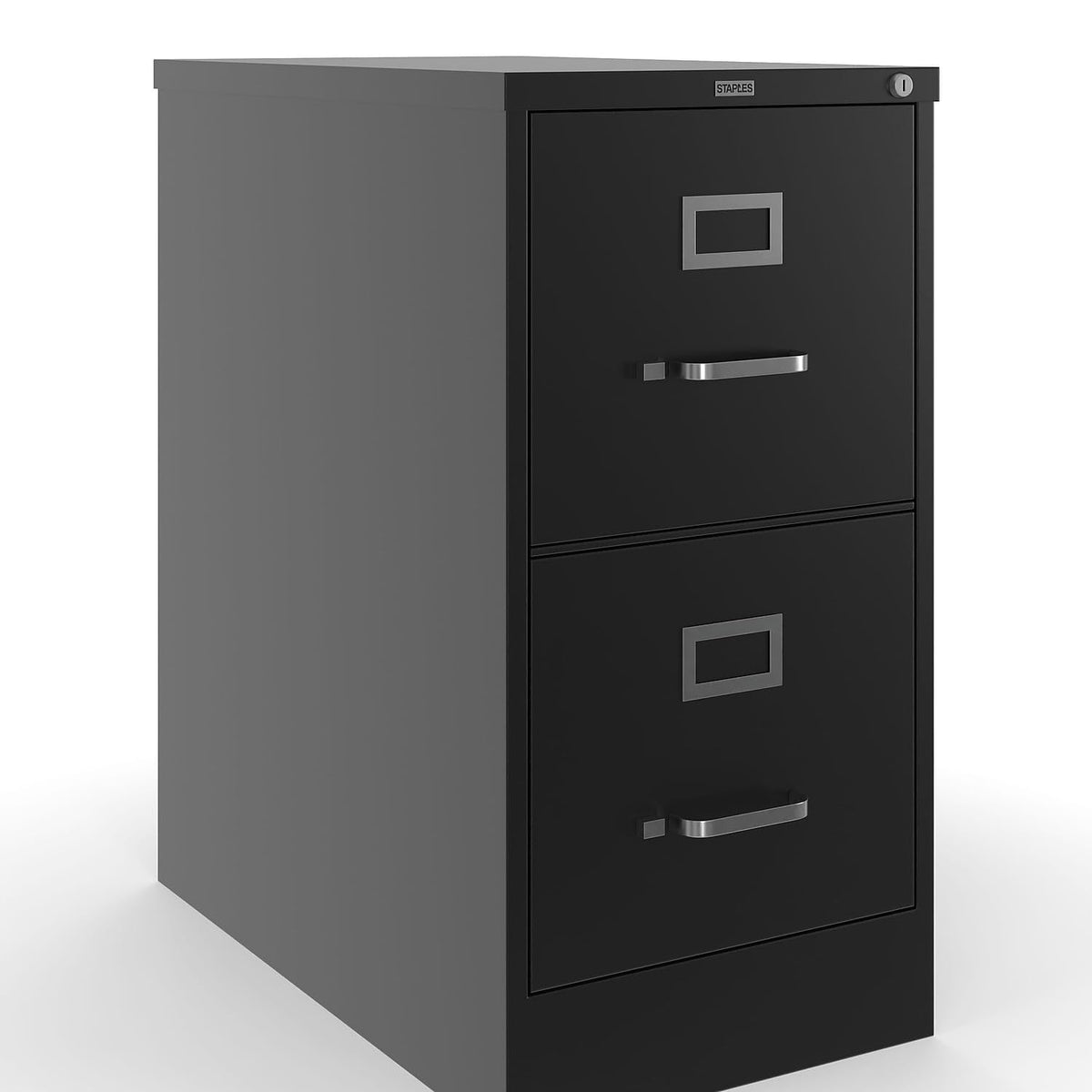 Black 2 Drawer Letter Size Lockable File Cabinet O4621