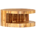 Round Coffee Table 25.6"x11.8" Solid Sheesham Wood X274596