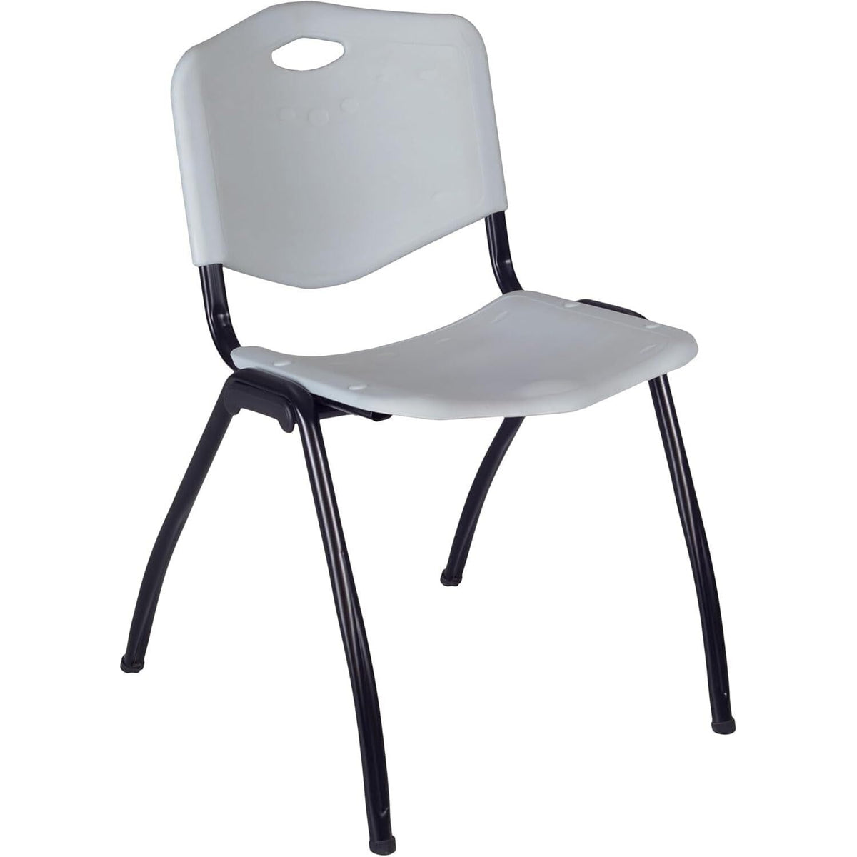Round Breakroom Table Set with 4 Chairs Grey U5462