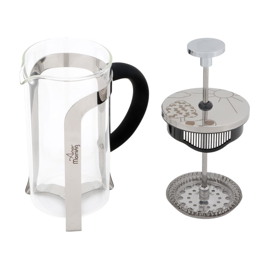 French Press Coffee Maker 20 oz Borosilicate Glass Stainless Steel U2502