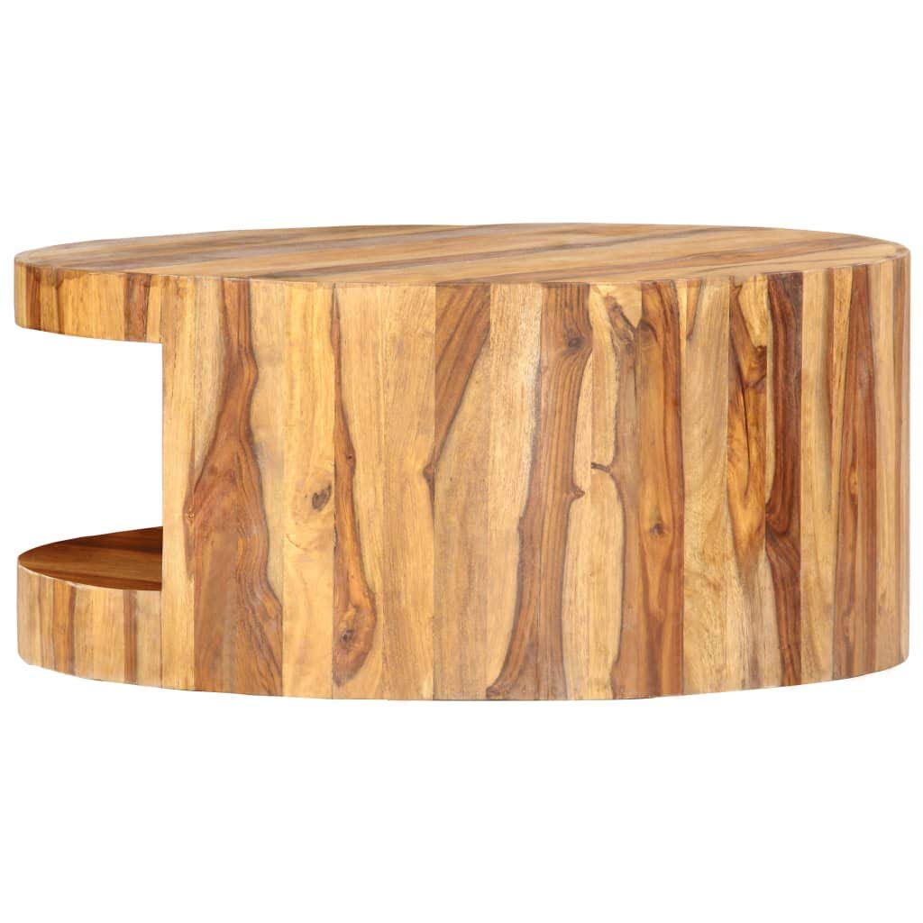 Round Coffee Table 25.6"x11.8" Solid Sheesham Wood X274596