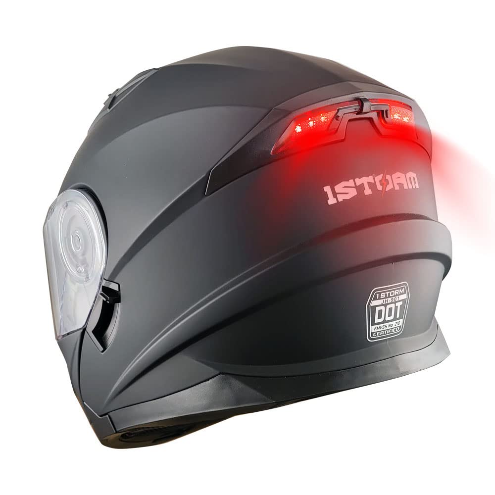 Matt Black Modular Full Face Motorcycle Helmet with Dual Visor G354