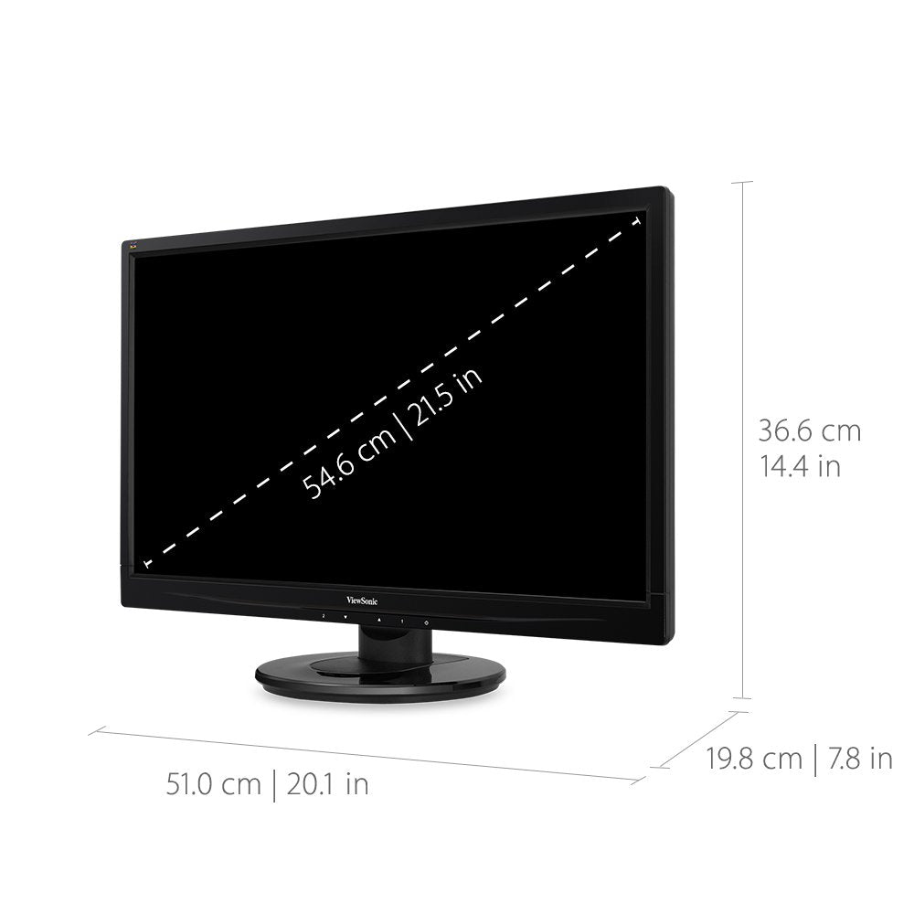 22 Inch Full HD 1080p LED Monitor with HDMI and VGA Inputs, Black Y2640