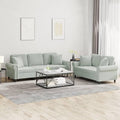Light Gray Velvet 2 Piece Sofa Set F41312