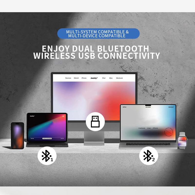 78 Keys Dual Mode Wireless Trackball Keyboard E6941