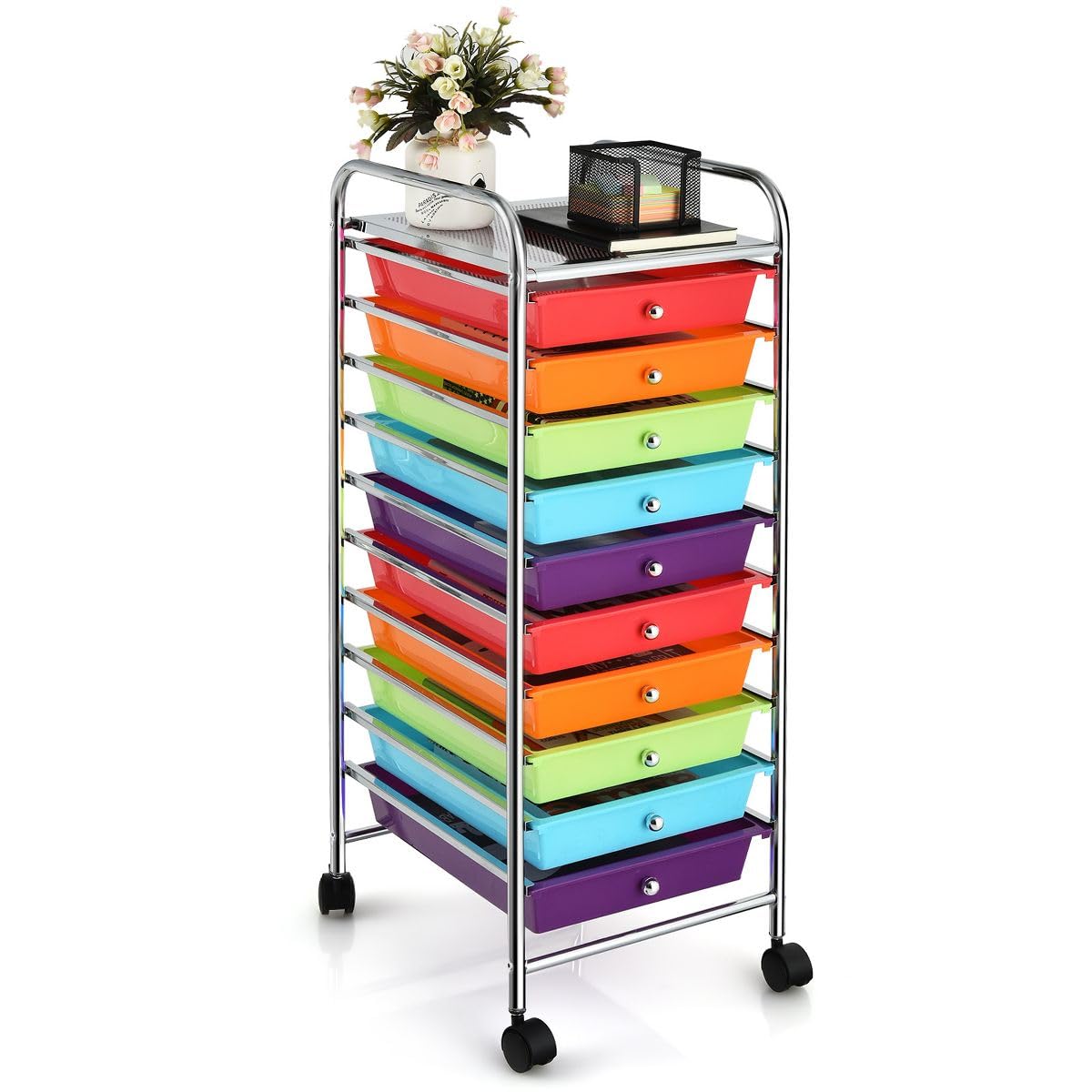 10 Drawer Rolling Storage Cart J987