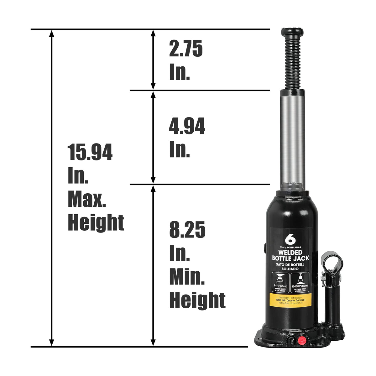 6 Ton Hydraulic Welded Bottle Jack P97195