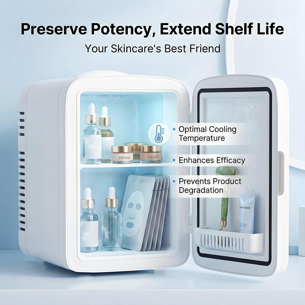 4L Mini Skincare Refrigerator with Dimmable LED Mirror L486