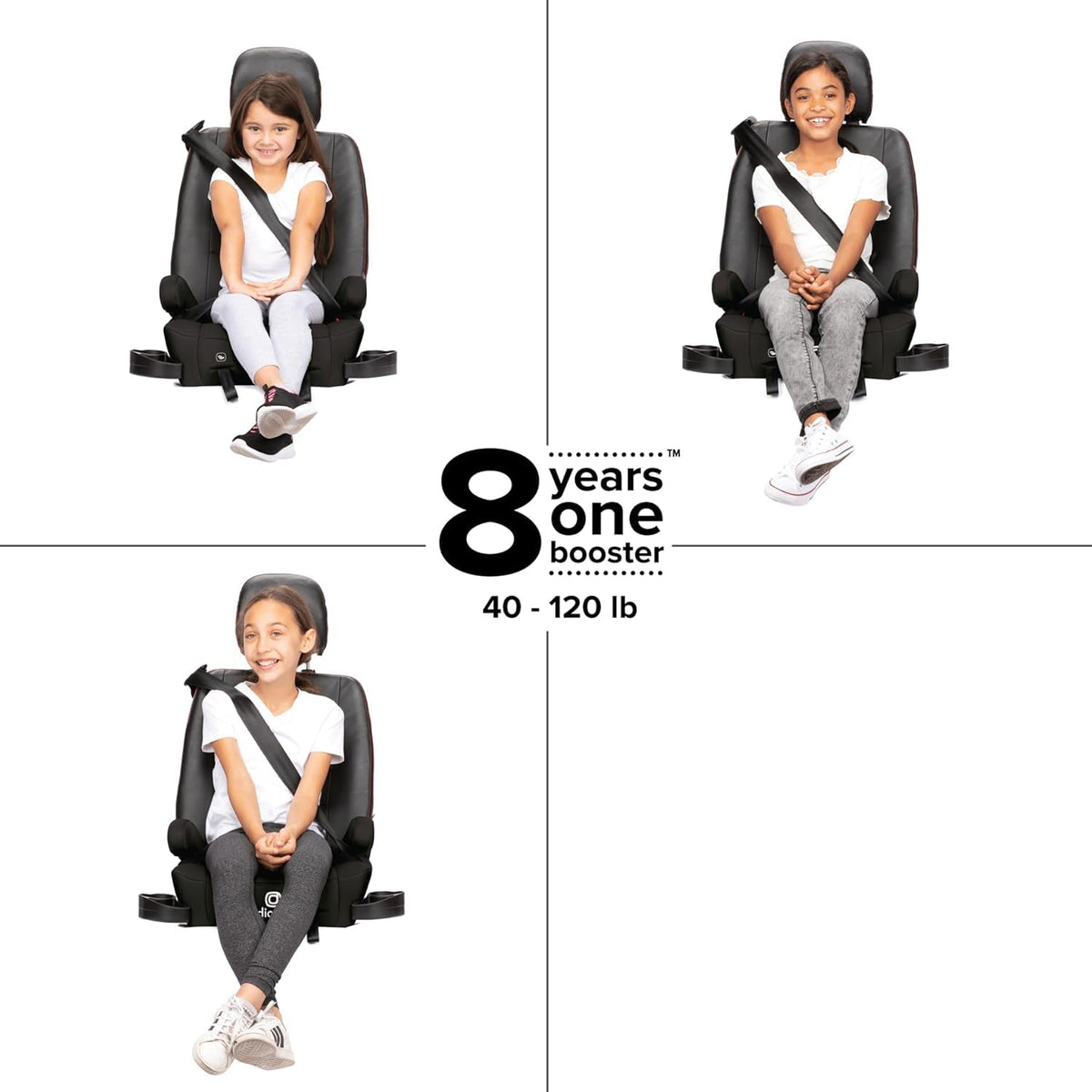 Black Backless Belt-Positioning Booster Seat O969974