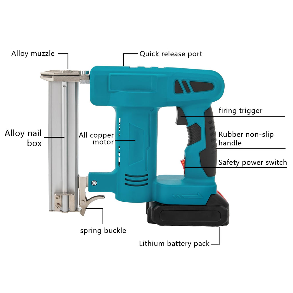 Cordless Battery Powered Brad Nailer Kit with Carrying Case D923550