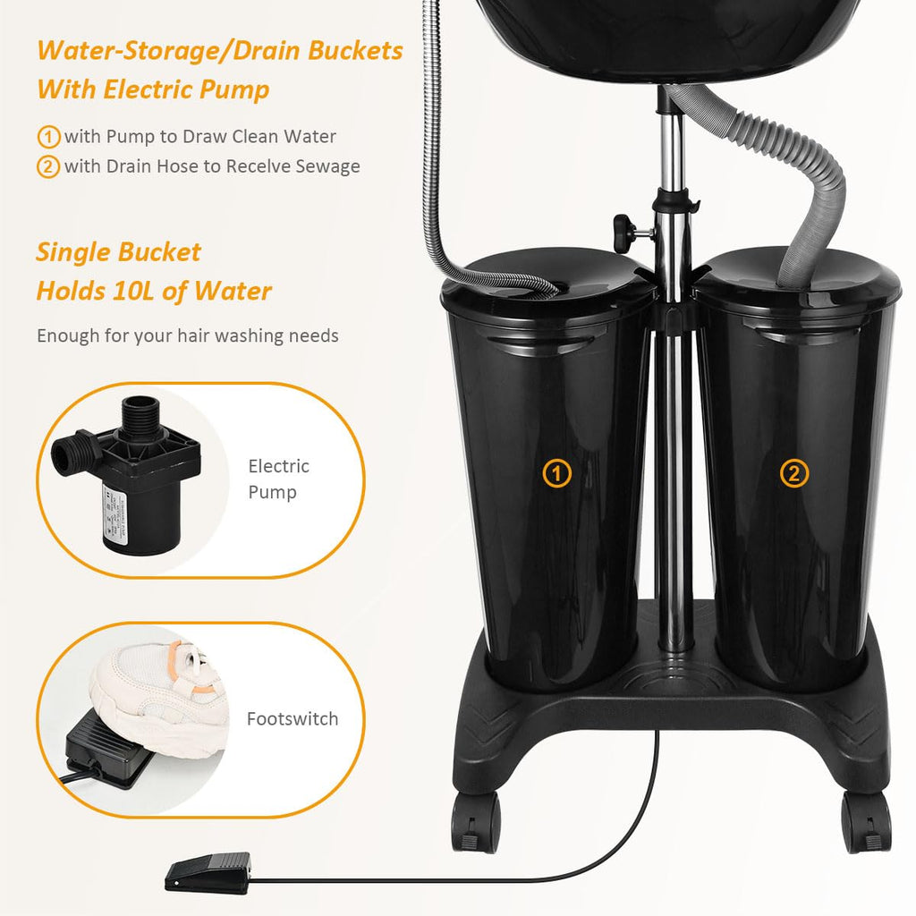 Portable Shampoo Bowl with Electric Pump W933951