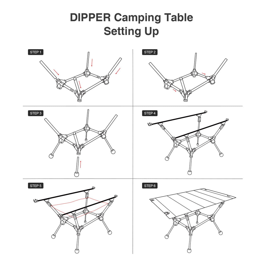 Lightweight Portable Folding Camping Table with Mesh Storage Net R928208