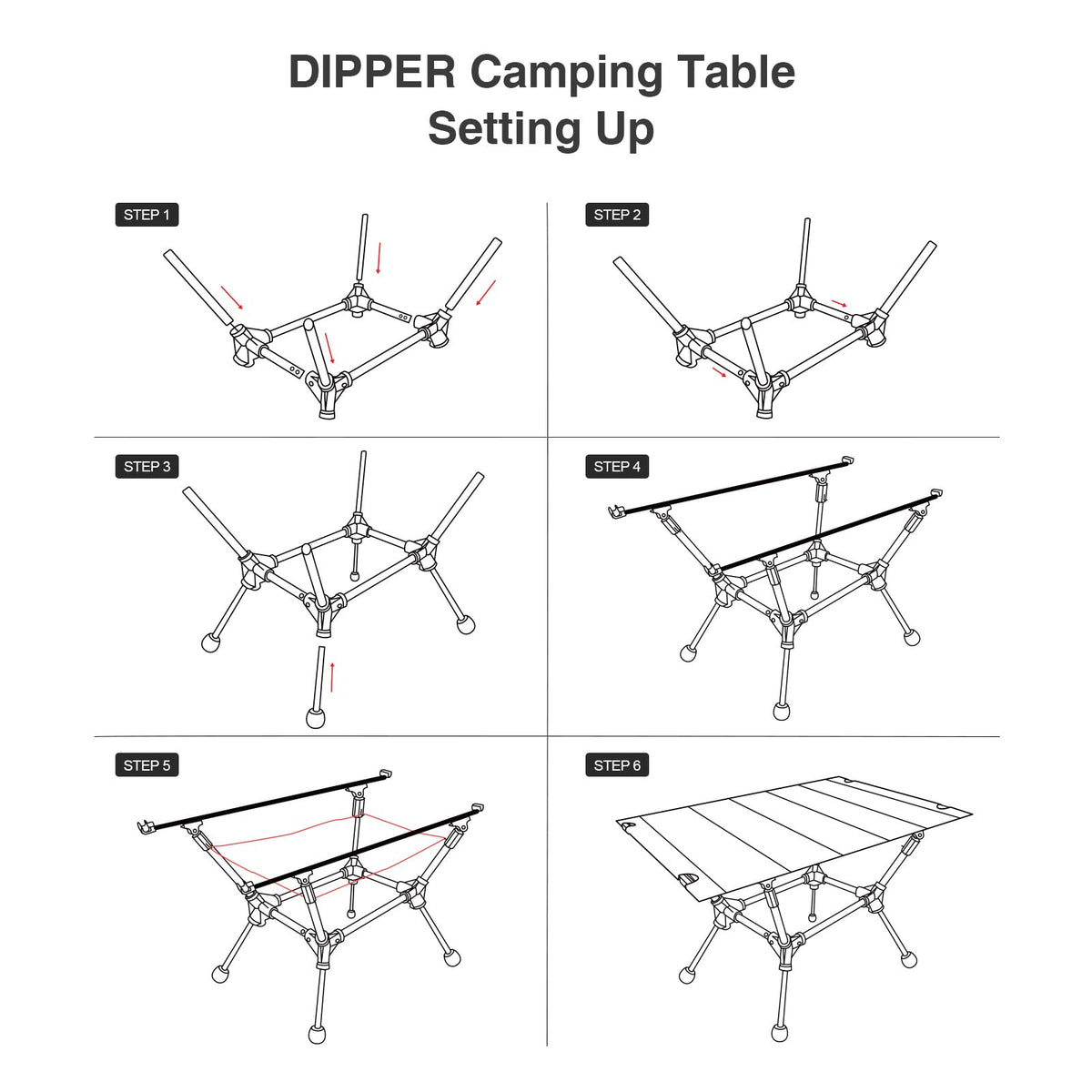 Lightweight Portable Folding Camping Table with Mesh Storage Net R928208