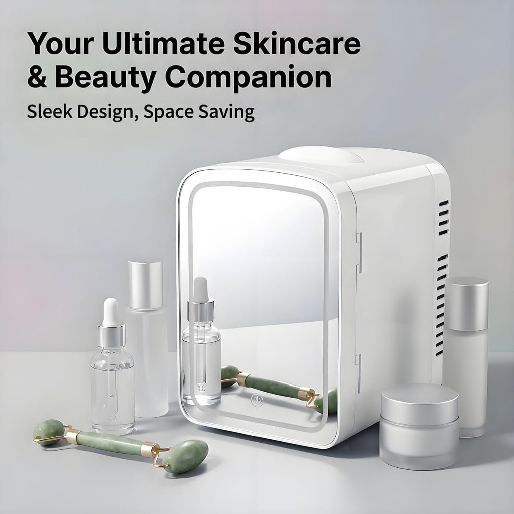 4L Mini Skincare Refrigerator with Dimmable LED Mirror L486