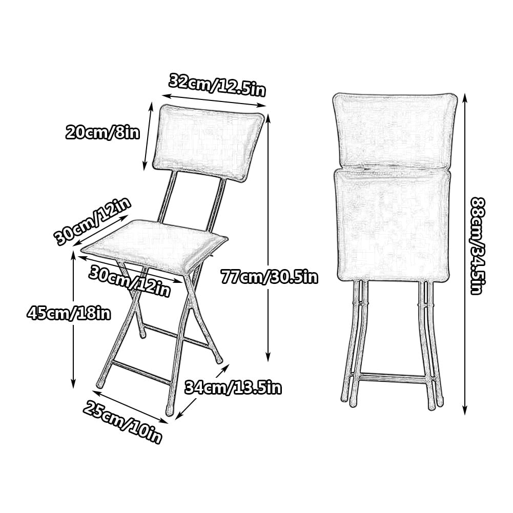 Square Foldable Counter Height Stool with Backrest S7872