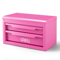 Pink 2 Drawer Metal Mini Tool Box Y957299