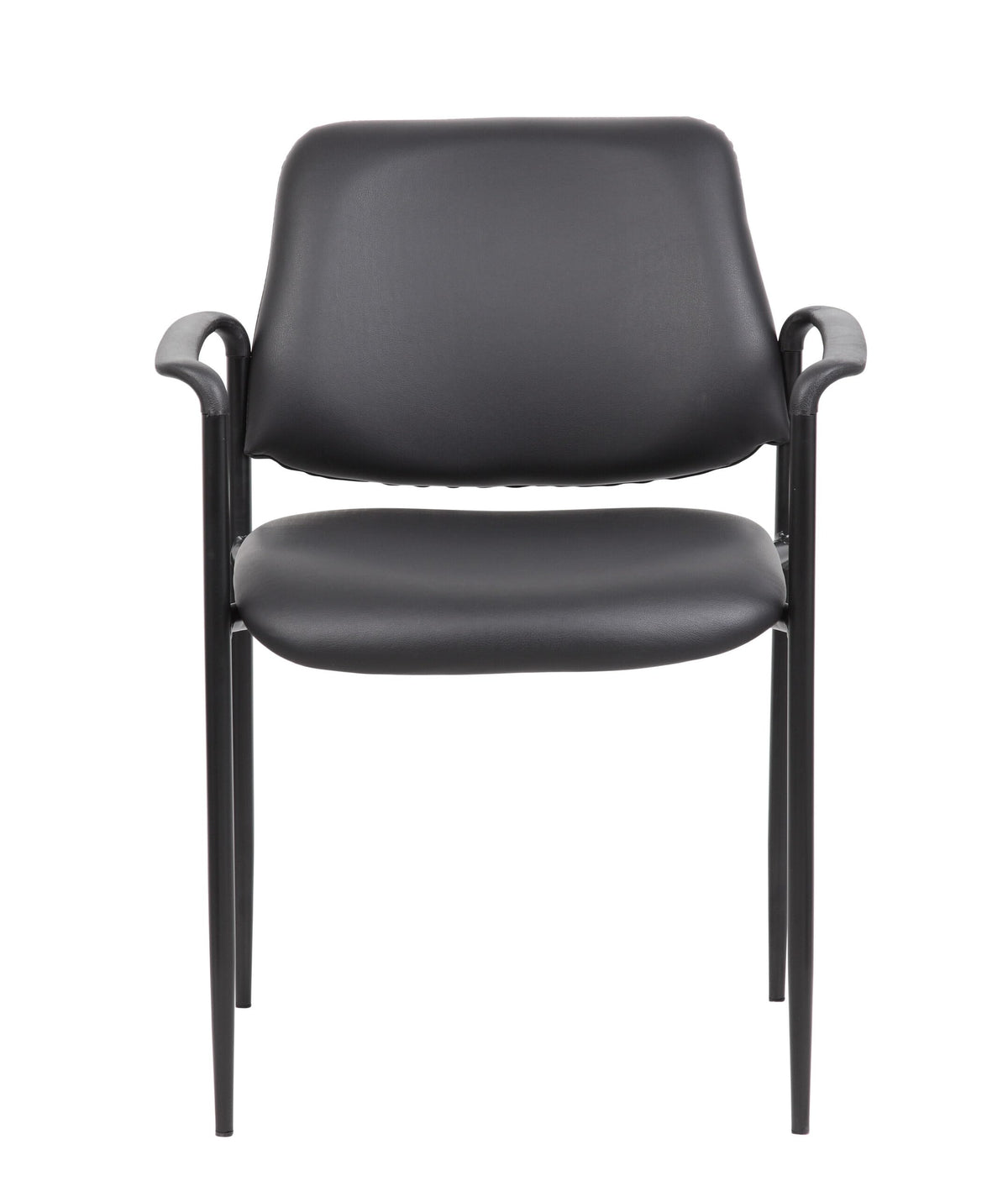 Black Caressoft Stacking Chair with Arm W747