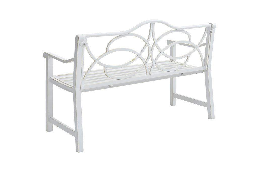 50" Outdoor Metal Park Bench with Backrest and Armrest Z9881