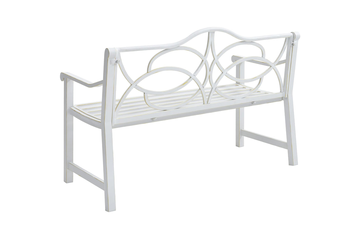 50" Outdoor Metal Park Bench with Backrest and Armrest Z9881