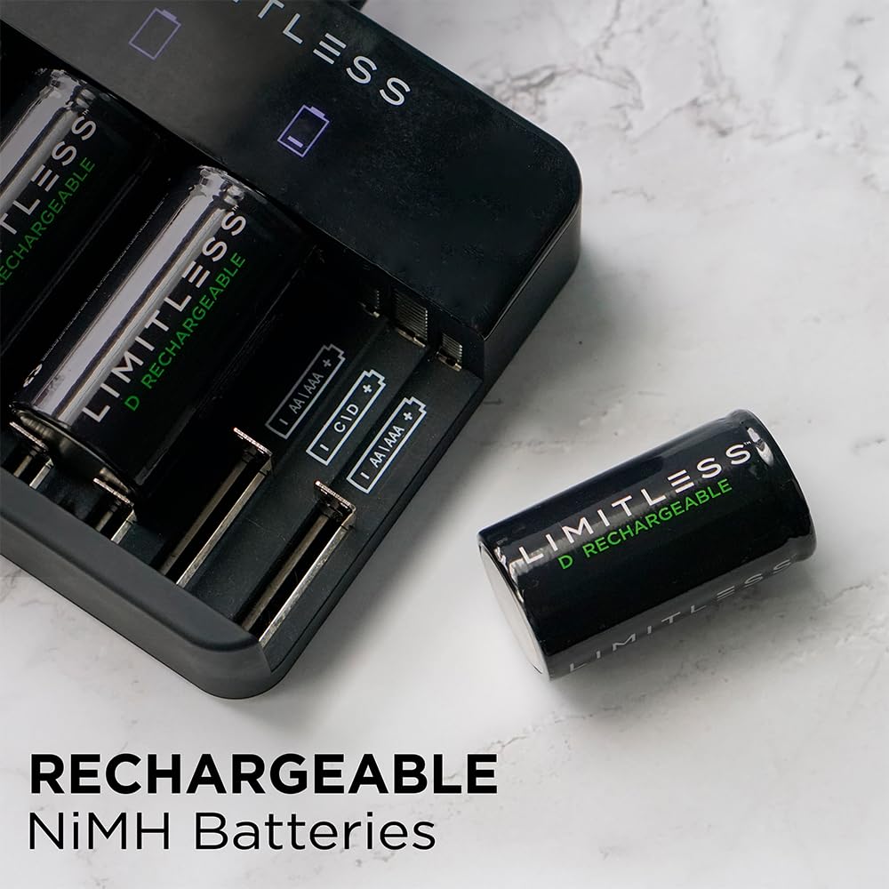 Rechargeable D Batteries 4-Pack W1724