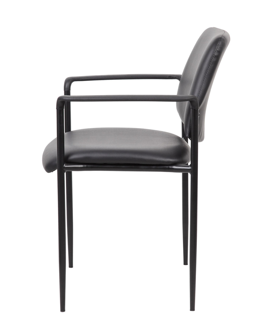 Black Caressoft Stacking Chair with Arm W747