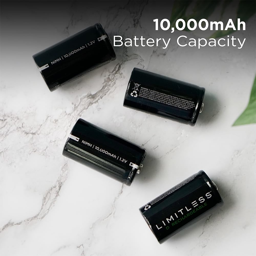 Rechargeable D Batteries 4-Pack W1724