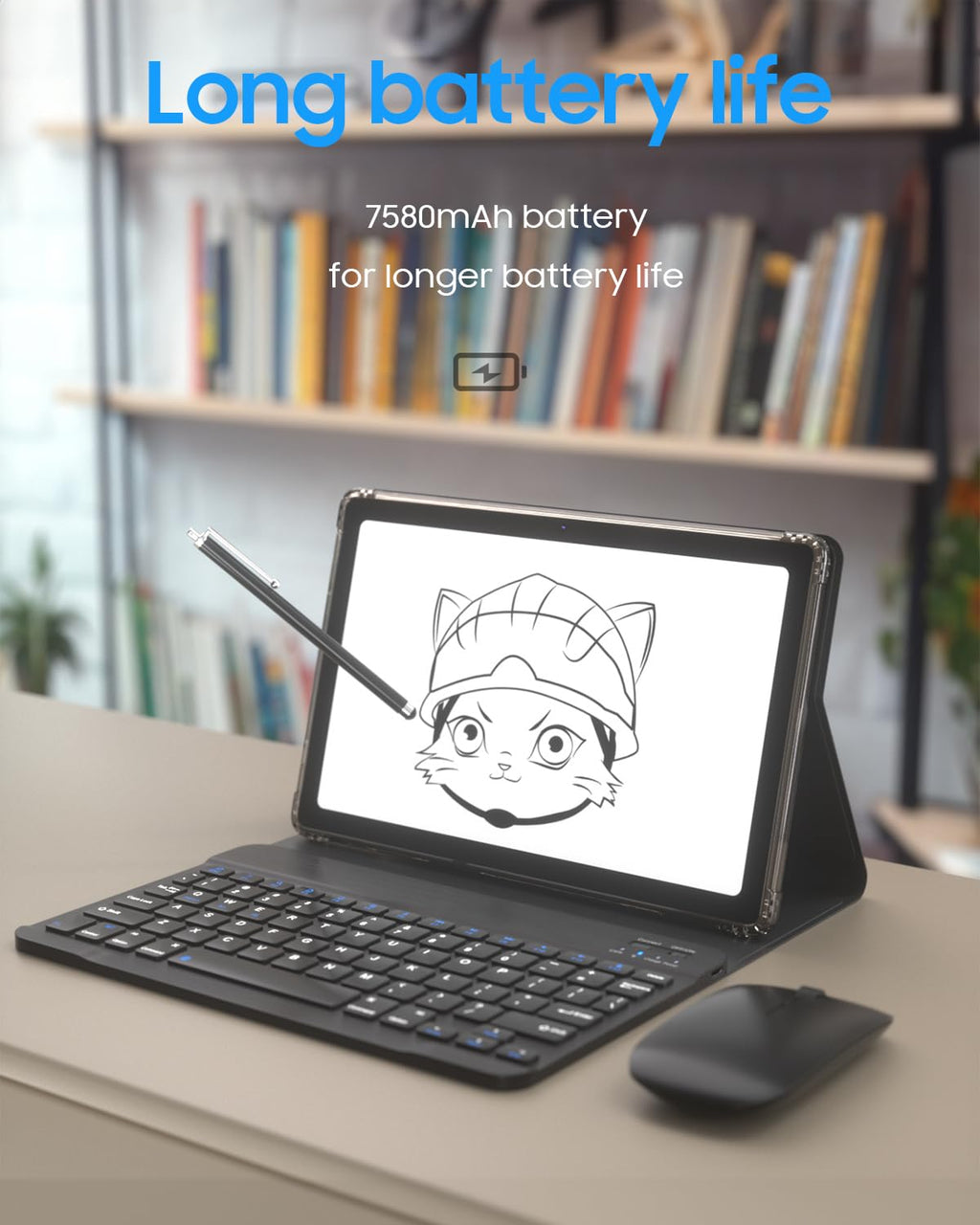 Android 13.0 10.4 Inch 16GB RAM 128GB ROM 2 in 1 Black Tablet F1811