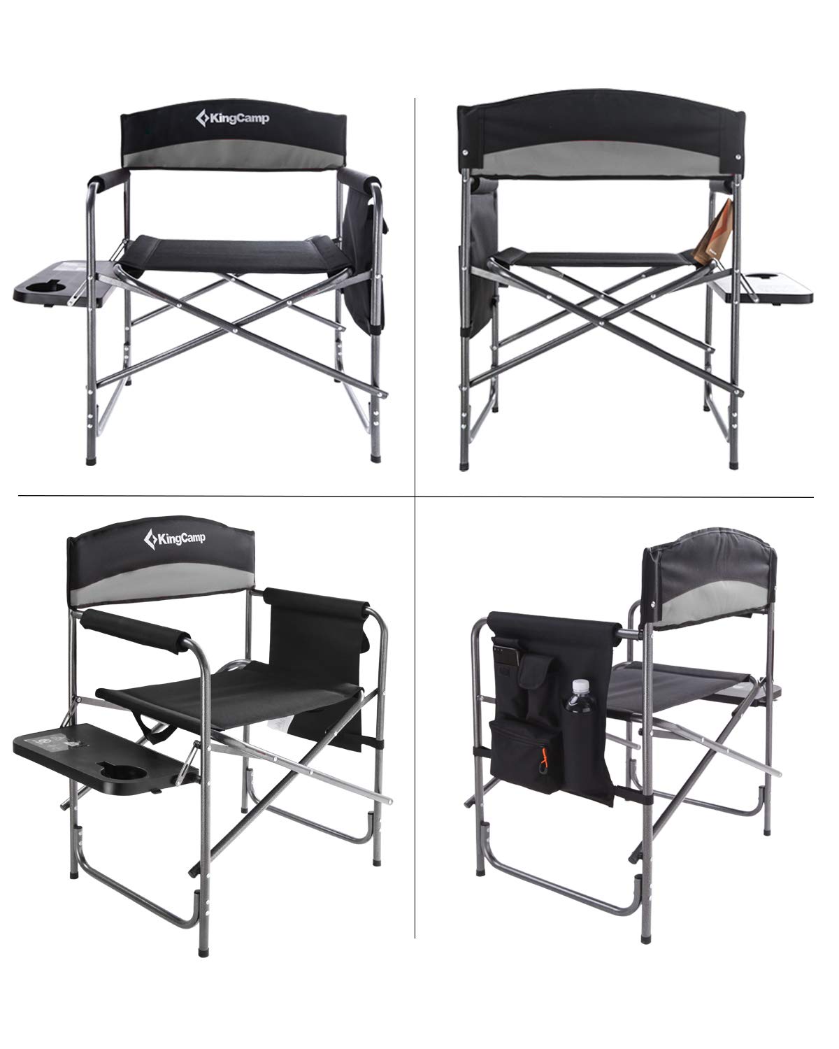 Heavy Duty Padded Folding Camping Chair with Side Table S240103