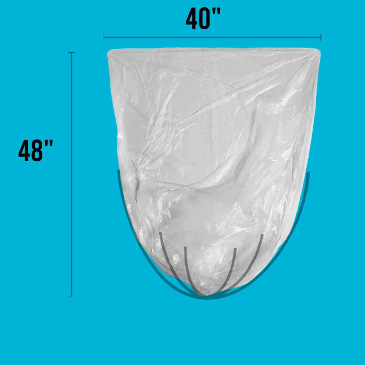 40-45 Gallon Clear Heavy Duty Plastic Trash Bags, 125 Count N592