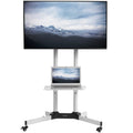 Mobile TV Cart for 32 to 83 inch Screens up to 110 lbs, White Y263