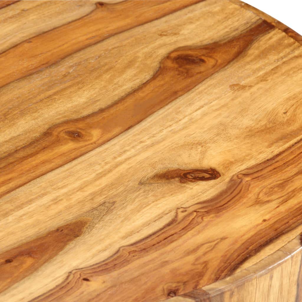 Round Coffee Table 25.6"x11.8" Solid Sheesham Wood X274596