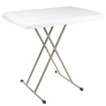 Adjustable Folding Table 20" x 30" White Resin Steel W318133
