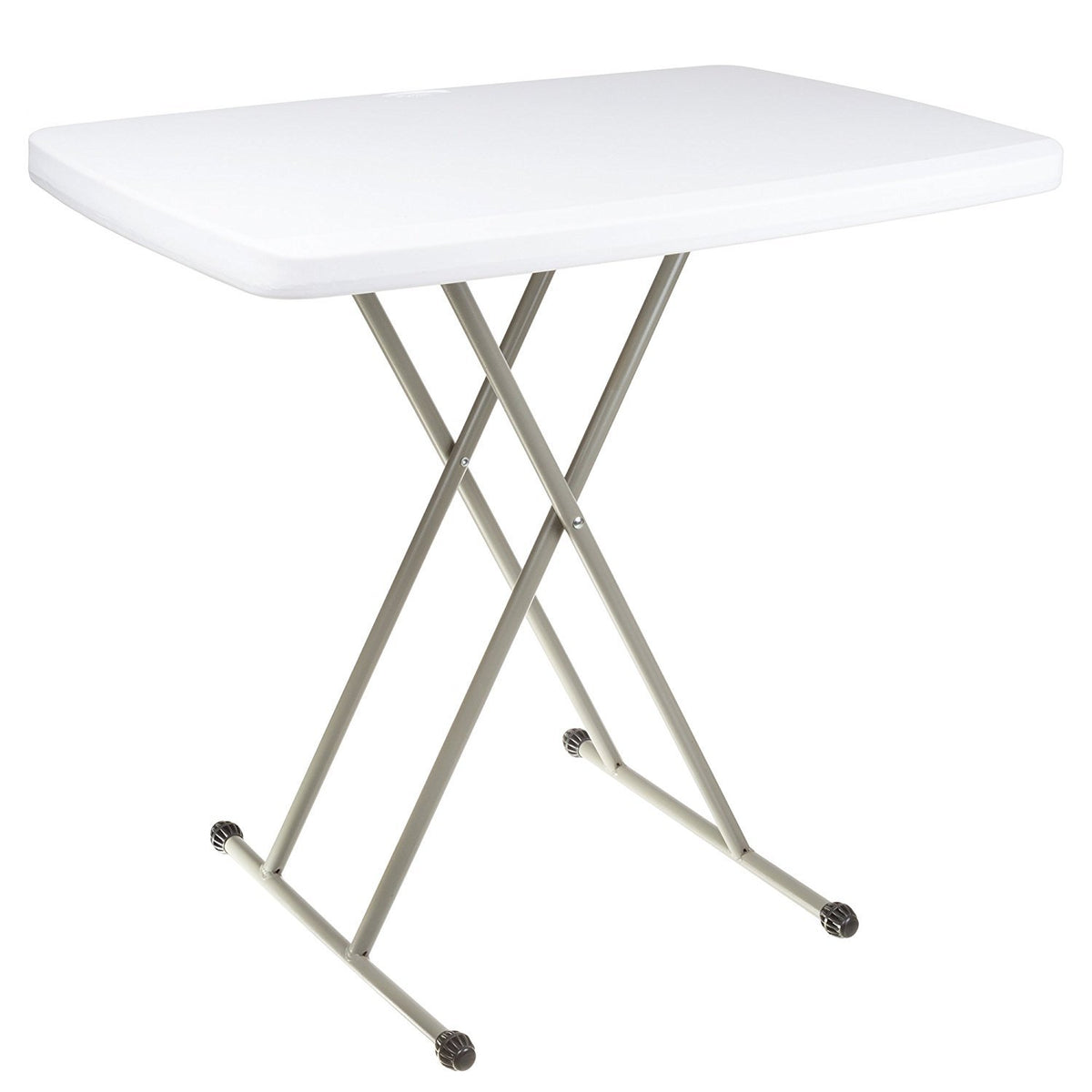 Adjustable Folding Table 20" x 30" White Resin Steel W318133