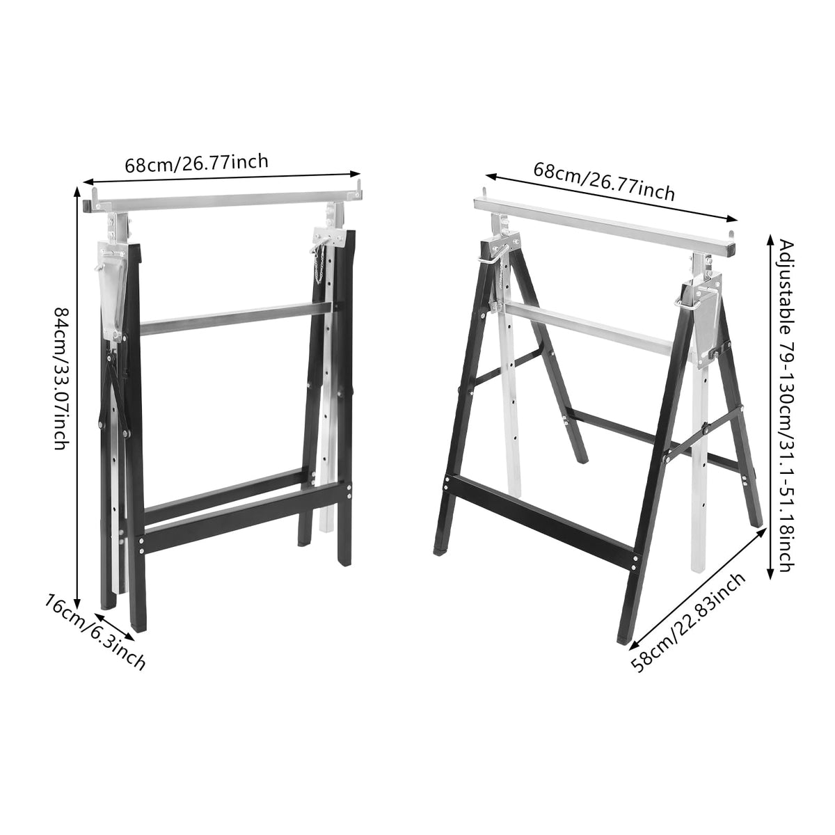 Heavy Duty 2-Pack Folding Sawhorse L162902