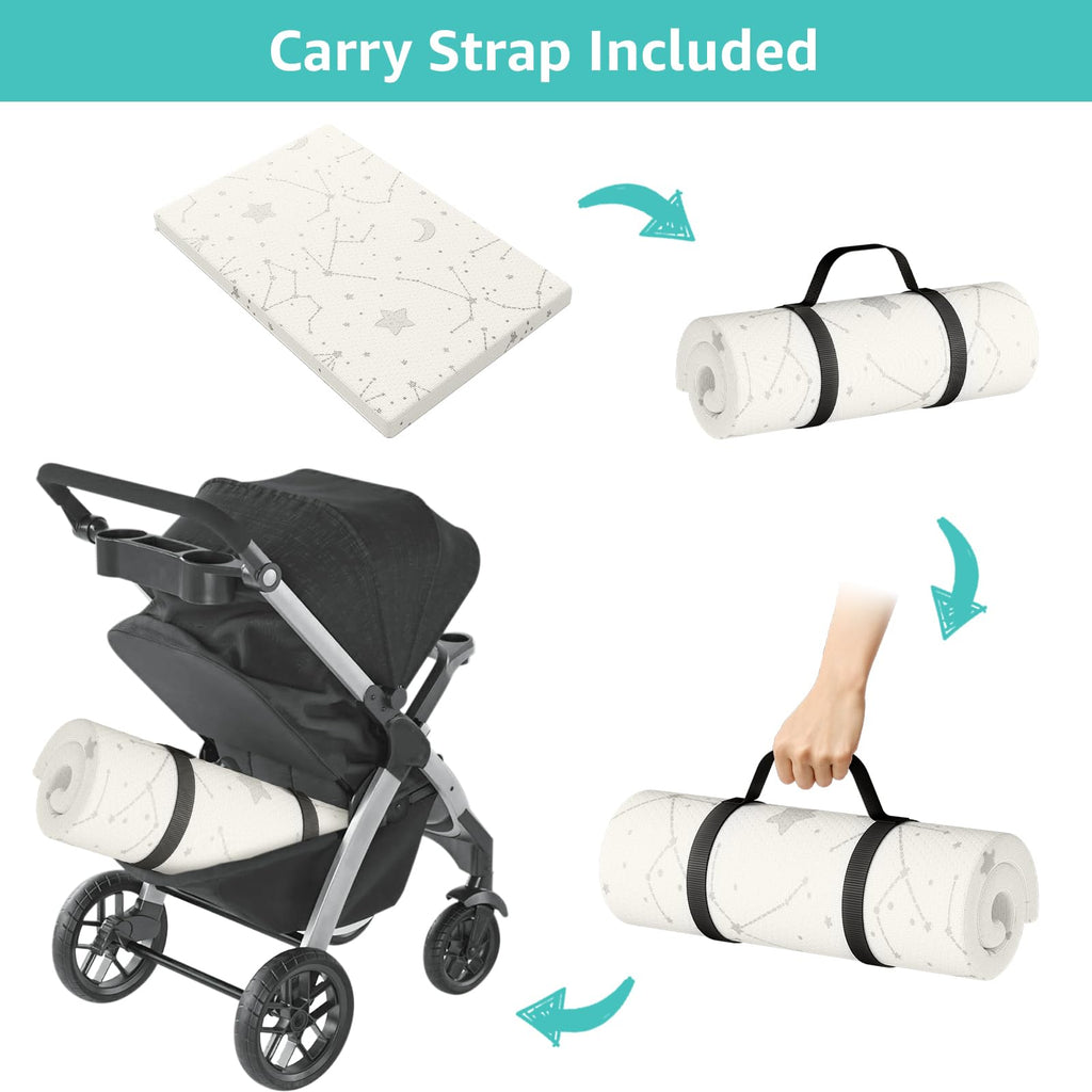 Bamboo Breathable 38x26 Waterproof Baby Mattress Topper with Strap H926776