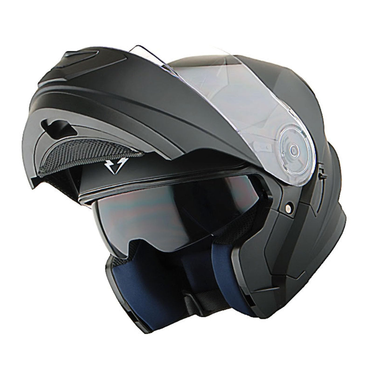 Matt Black Modular Full Face Motorcycle Helmet with Dual Visor G354