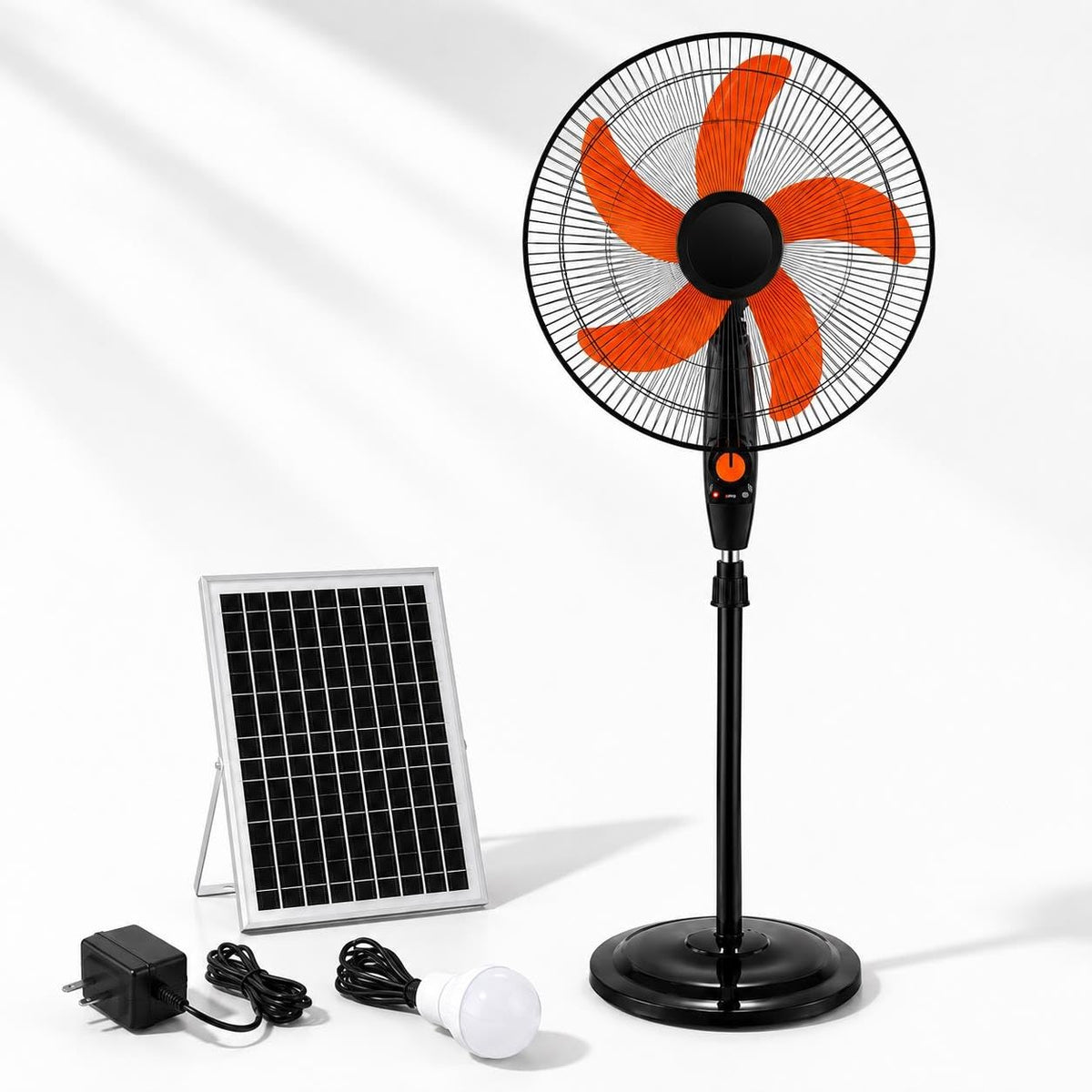 Rechargeable Pedestal Fan with Solar Panel E6841