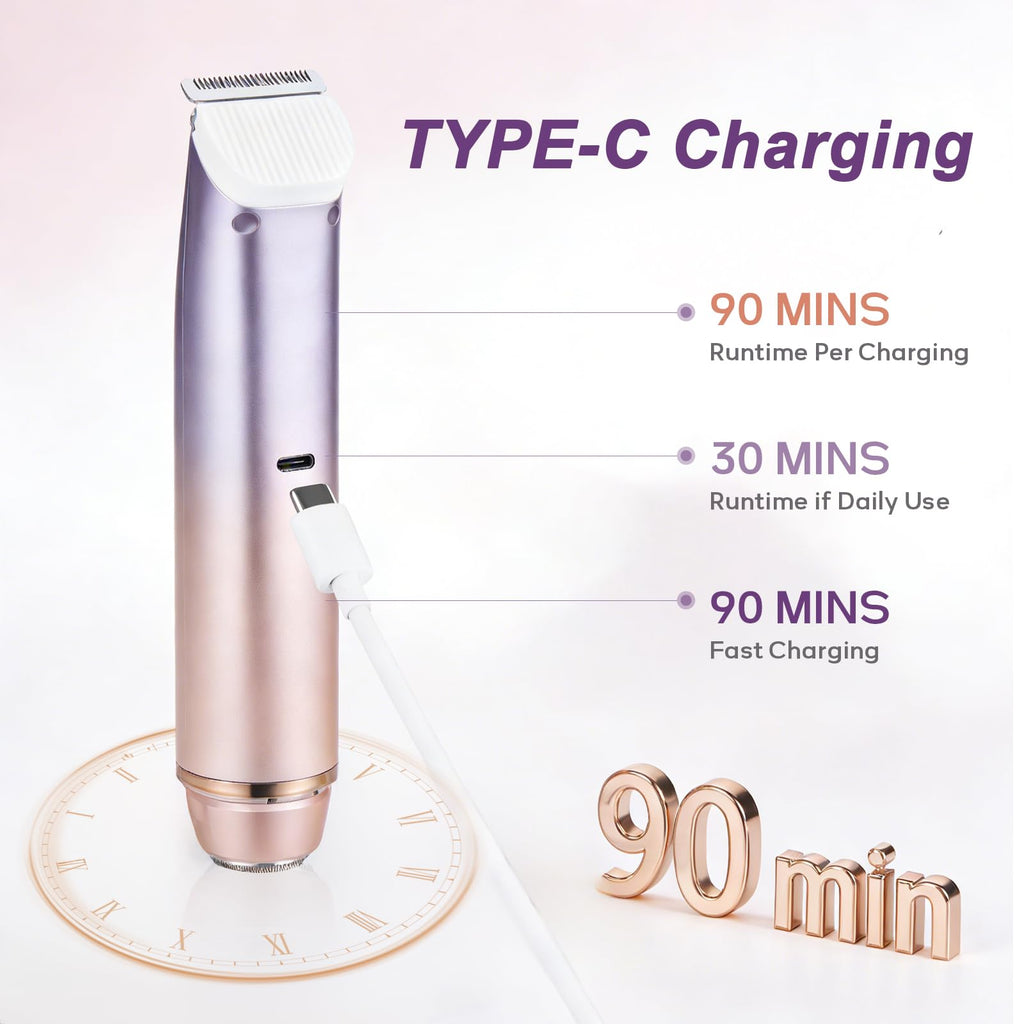 Light Purple Waterproof Dual-Head Bikini Trimmer L91781