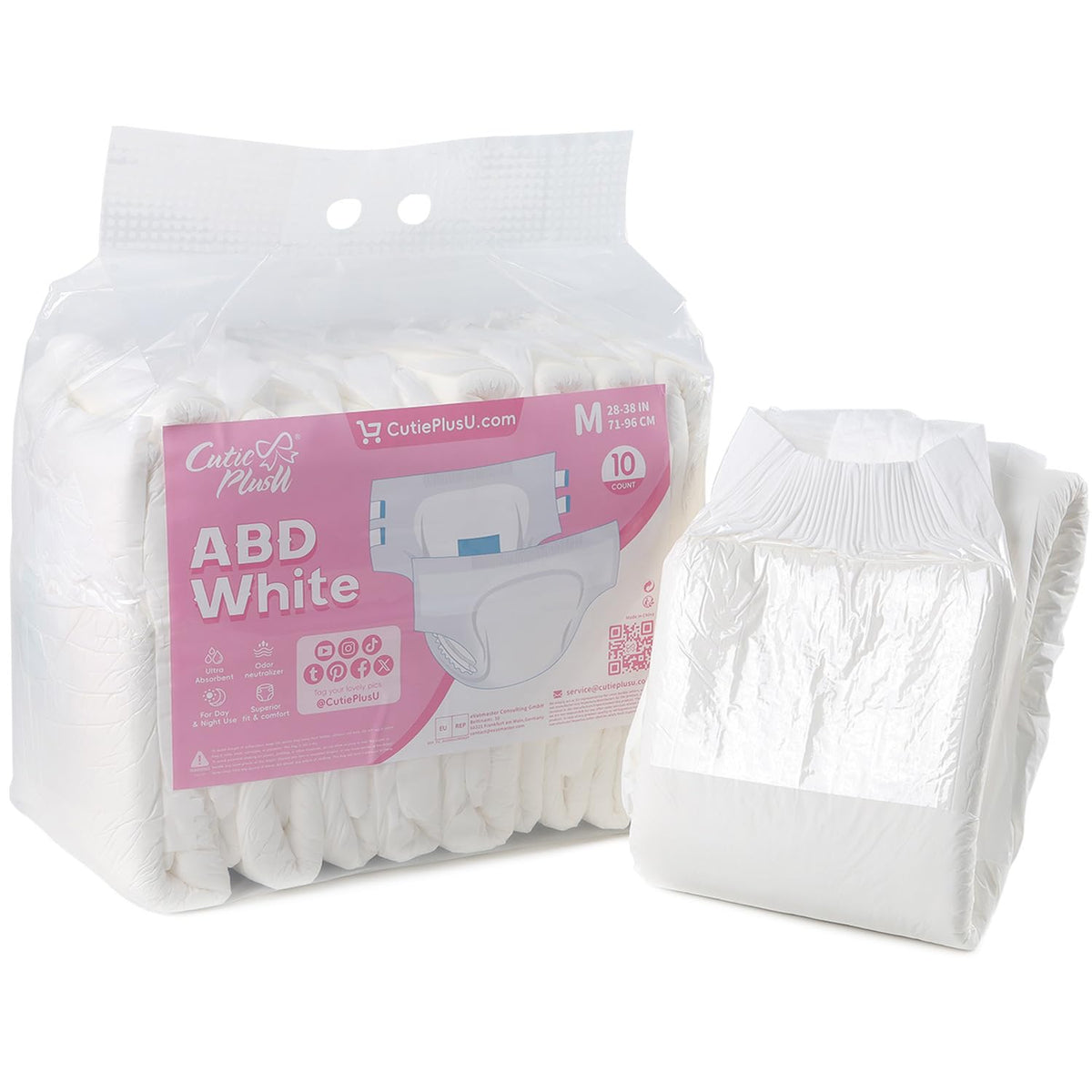 Diaper 10 Pieces Protective Underwear White 28"-38" J6327