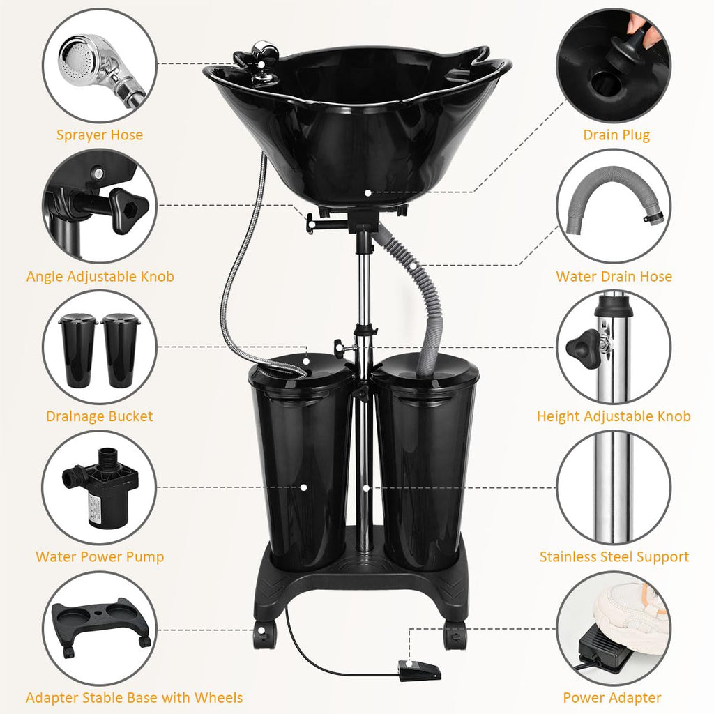 Portable Shampoo Bowl with Electric Pump W933951