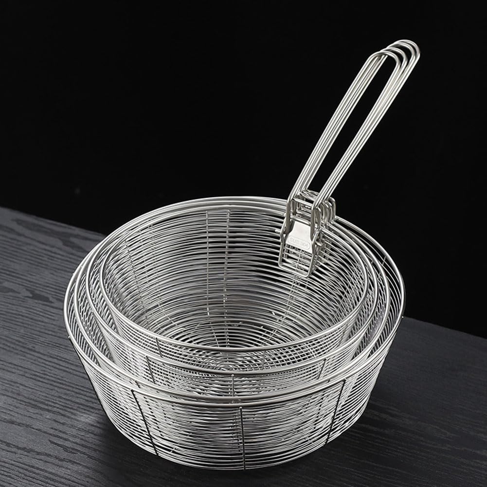 Stainless Steel Deep Fryer Basket with Detachable Handle 9 Inch L437