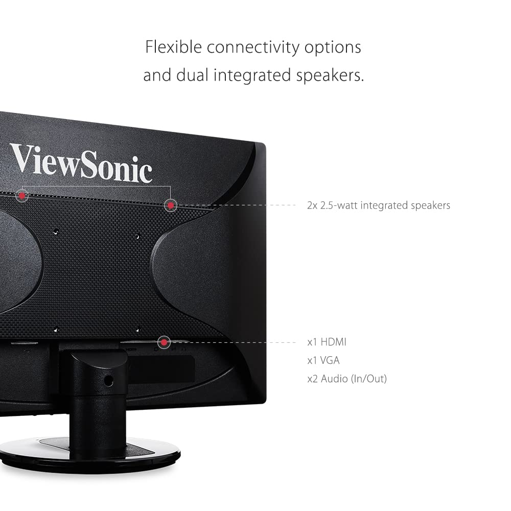 22 Inch Full HD 1080p LED Monitor with HDMI and VGA Inputs, Black Y2640