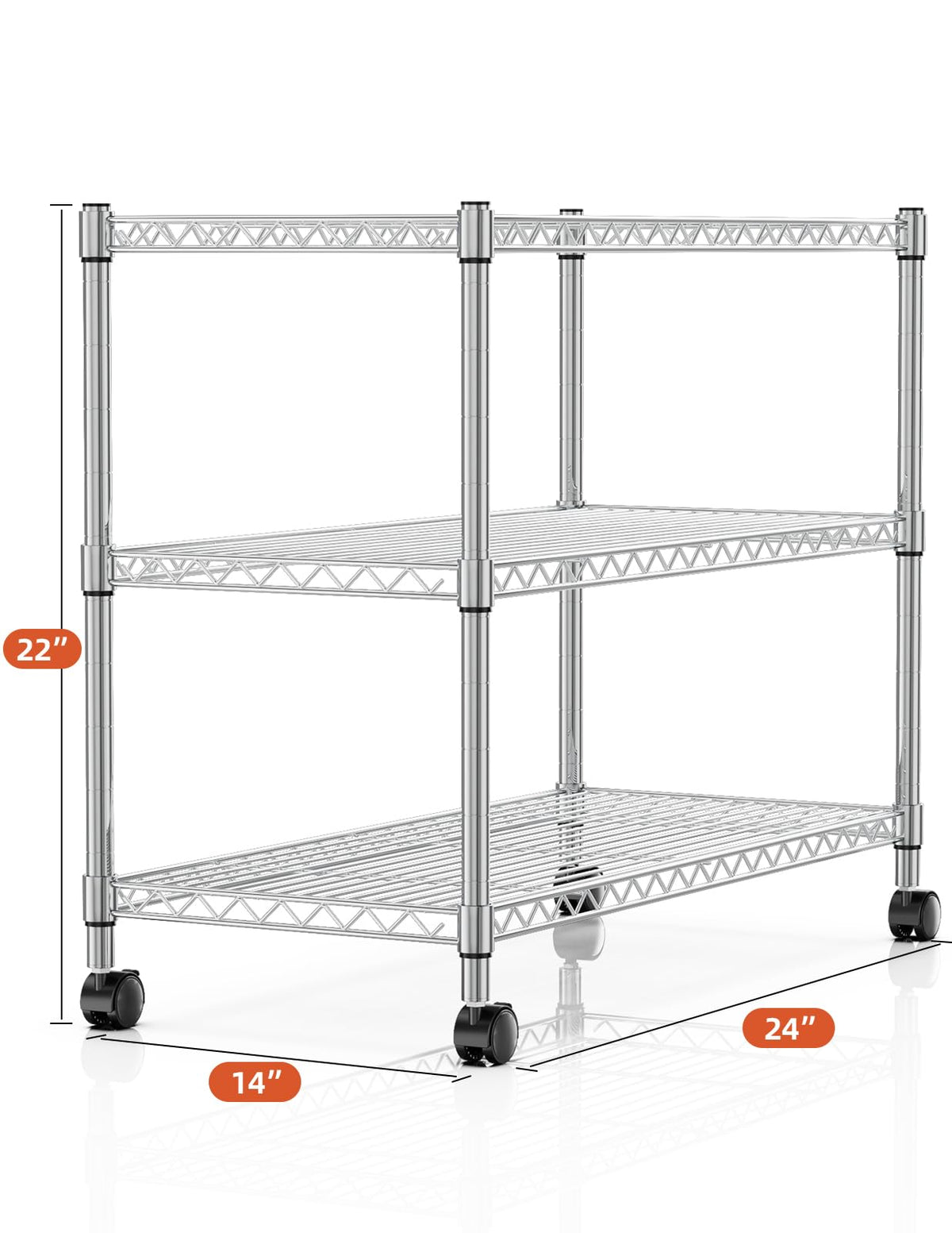 3 Tier Chrome Shelving Unit P160